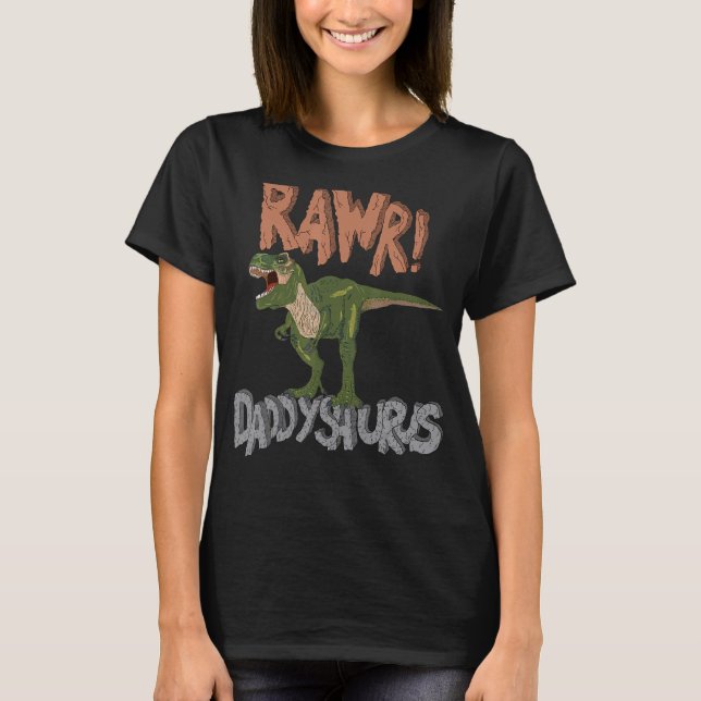Camiseta Daddysaurus Dinosaurio Padres Día Rawr Dad Rex (Anverso)