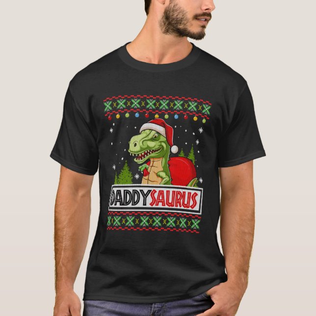 Camiseta Daddysaurus Funny Dad T Rex Dinosaur Fea Christma (Anverso)