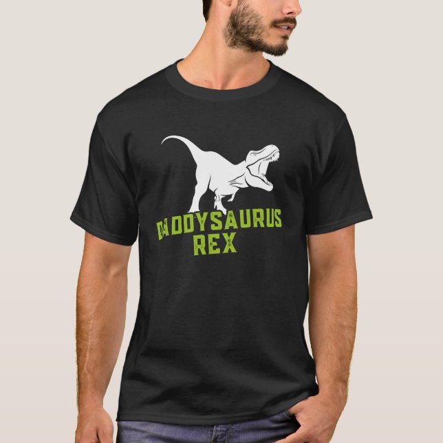 Camiseta Daddysaurus Rex 2 Niños Atardecer Para El Día De L (Anverso)