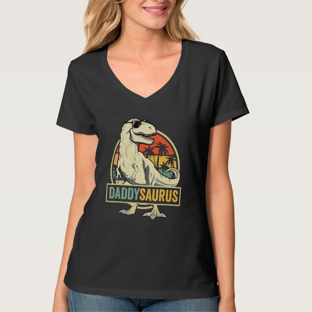 Camiseta Daddysaurus Rex Dinosaur Daddy Saurus (Anverso)