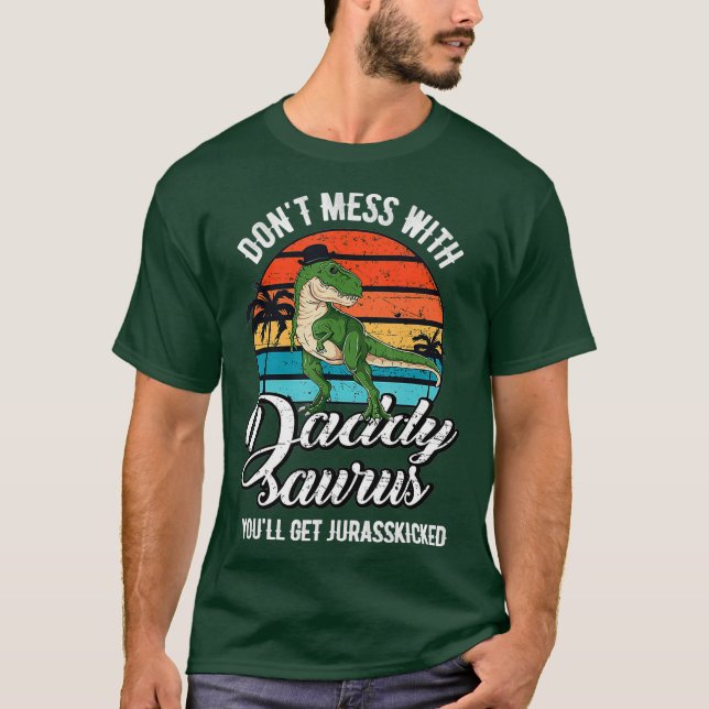 Camiseta Daddysaurus Rex Dinosaur Daddy T-Rex Fathers Day (Anverso)