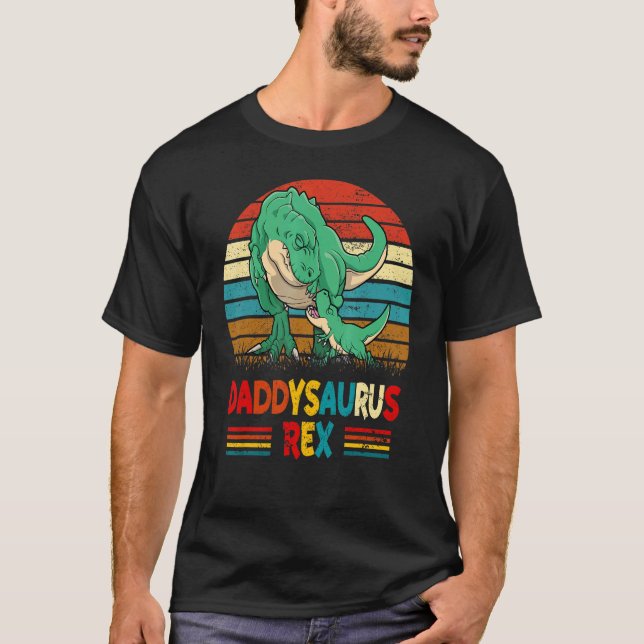 Camiseta Daddysaurus Rex Dinosaur Papá Saurus Familia Match (Anverso)