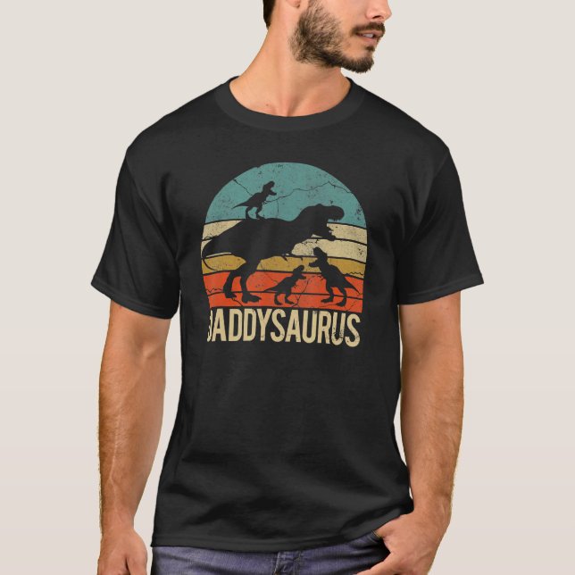 Camiseta Daddysaurus Rex Rainbow Daddy Saurus (Anverso)