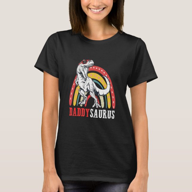 Camiseta Daddysaurus Rex Rainbow Daddy Saurus Padre Day (Anverso)