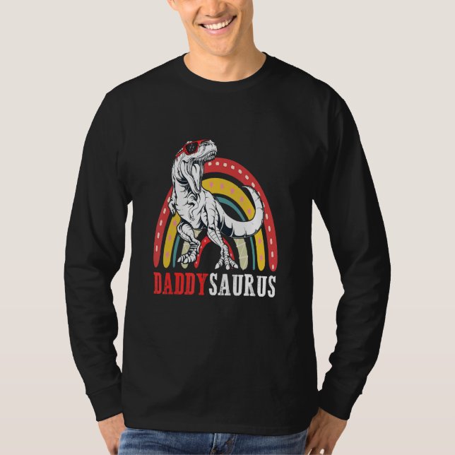 Camiseta Daddysaurus Rex Rainbow Daddy Saurus Padre Day (Anverso)