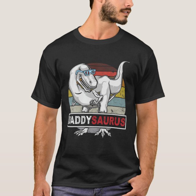 Camiseta DADDYSAURUS T Rex Dinosaur Daddy Saurus Cumpleaños (Anverso)