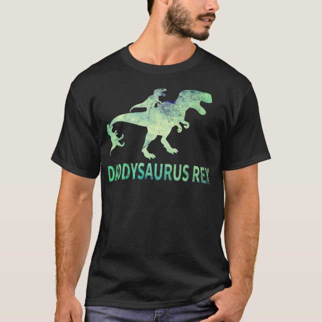 Camiseta Daddysaurus T Rex Dinosaur Daddy Saurus Dad 2 Two  (Anverso)