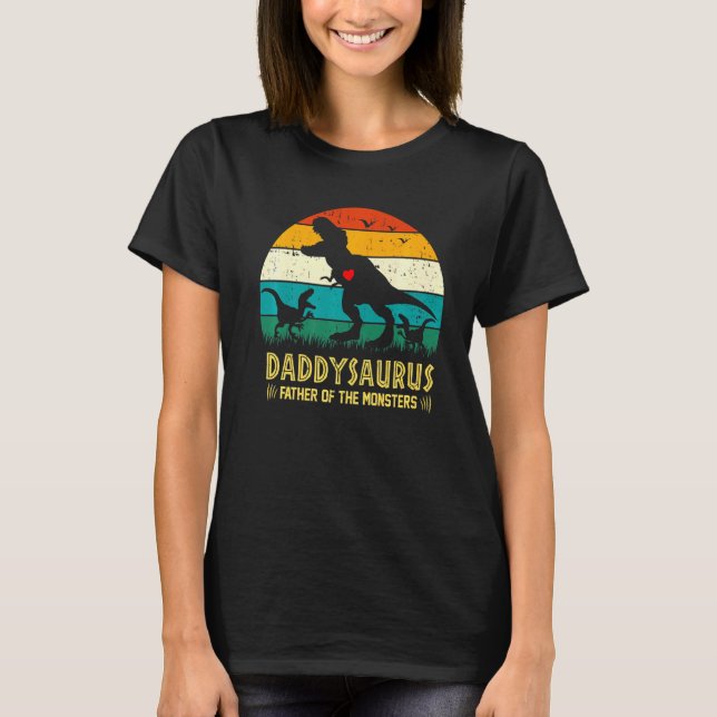 Camiseta Daddysaurus T Rex Dinosaur Daddy Saurus Family Mat (Anverso)