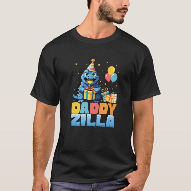 Camiseta Daddyzilla Funny Monster Kaiju Familia coincidiend (Anverso)