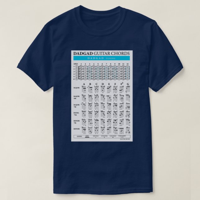 Camiseta DADGAD Guitar Chords (Diseño del anverso)