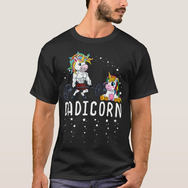 Camiseta Dadicorn Unicornio Papá Fitness Gym Halterolia Bir (Anverso)