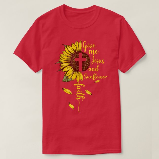 Camiseta Dadme A Jesús Y A Los Girasoles Religiosos Cristia (Diseño del anverso)