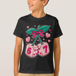 Camiseta Dados de cereza lindos San Valentín rosa Kawaii 67