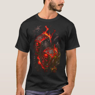 Camiseta Dados de Cráneo en Llamas - Gráfica de Rebelde de