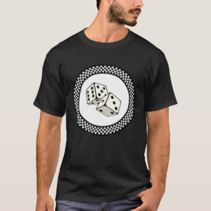 Camiseta Dados del patrón de tablero de ajedrez de voladizo