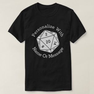 Camiseta Dados PERSONALIZADOS D20