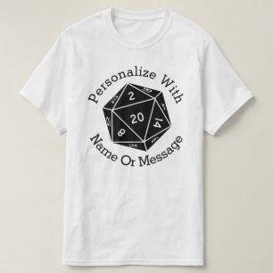 Camiseta Dados PERSONALIZADOS D20