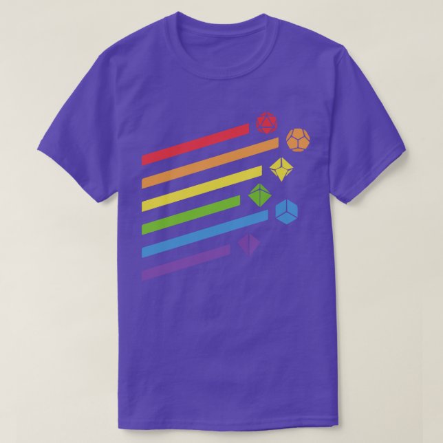Camiseta Dados voladores de arcoiris (Diseño del anverso)