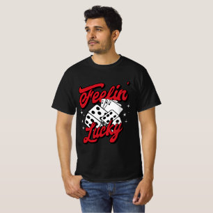 Camiseta Dados y Cartas de Casino Retro con Suerte