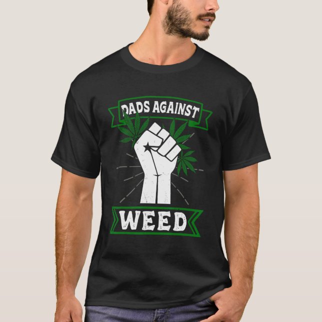 Camiseta Dads contra Weed Funny Gardening Lawn Mowing Fath (Anverso)