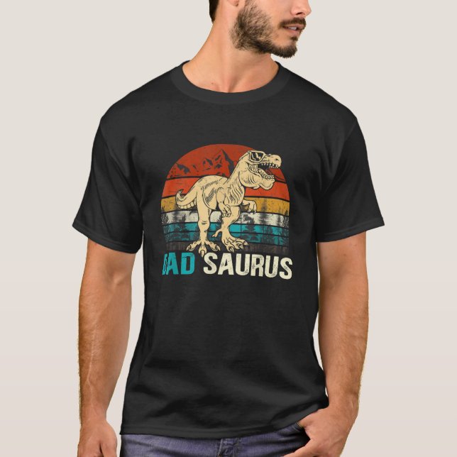 Camiseta Dadsaurus T Rex Dinosaur Funny Dad Saurus Family M (Anverso)