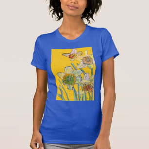 Camiseta Daffodil Diafódilo amarillo Flor acuarela floral
