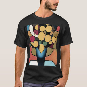 Camiseta Dafóditos Amarillos En Un Ar De Estilo Geométrico