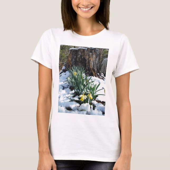 Camiseta Dafpies amarillos en la nieve (Anverso)