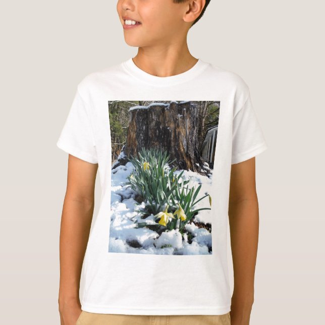 Camiseta Dafpies amarillos en la nieve (Anverso)
