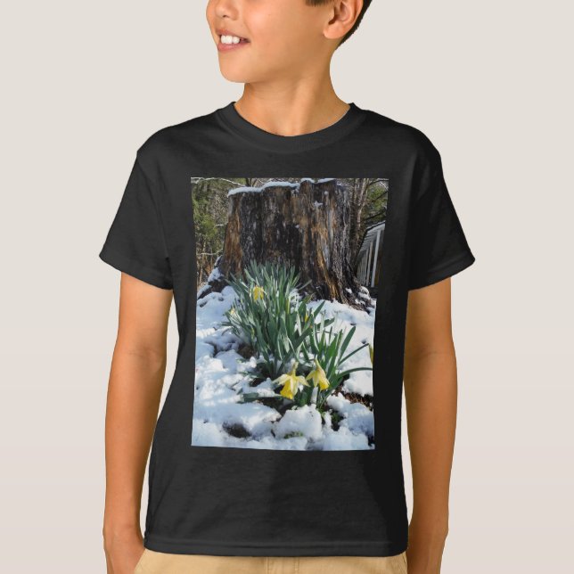 Camiseta Dafpies amarillos en la nieve (Anverso)