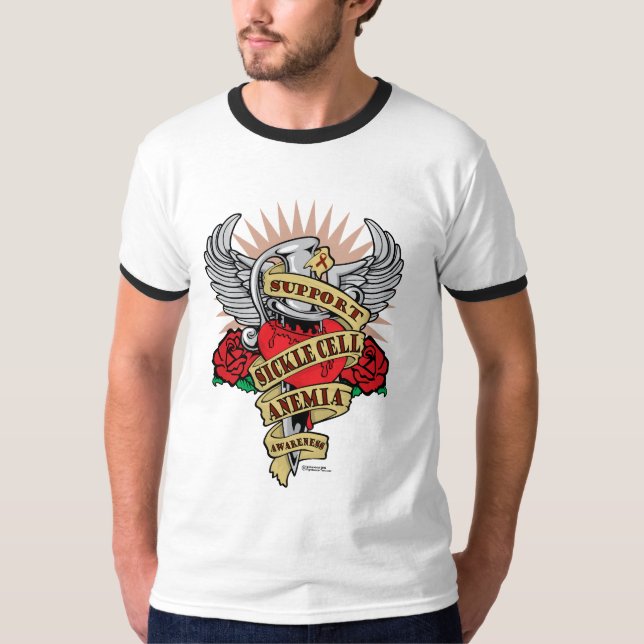 Camiseta Daga de la anemia de la célula falciforme (Anverso)