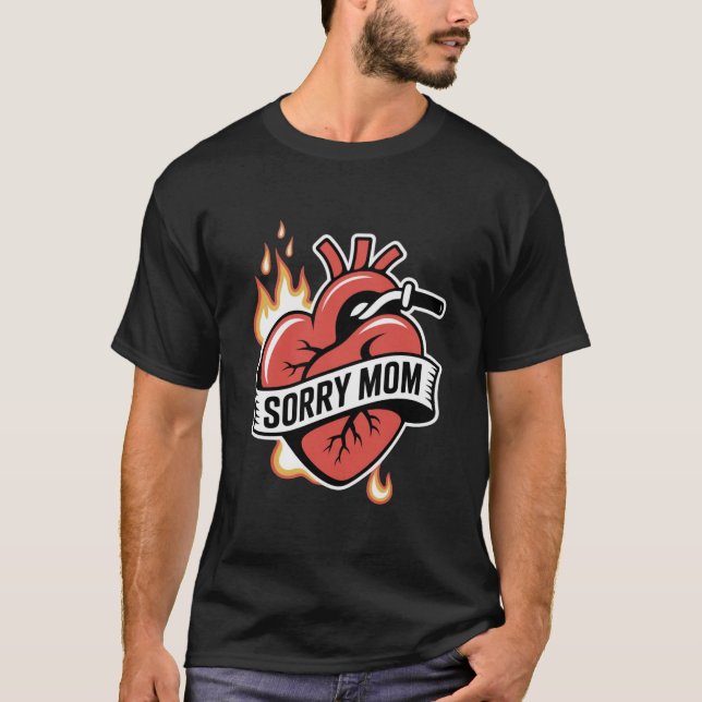 Camiseta Daga Gótica & Rosa Gráfica Detallada Blackwork (Anverso)
