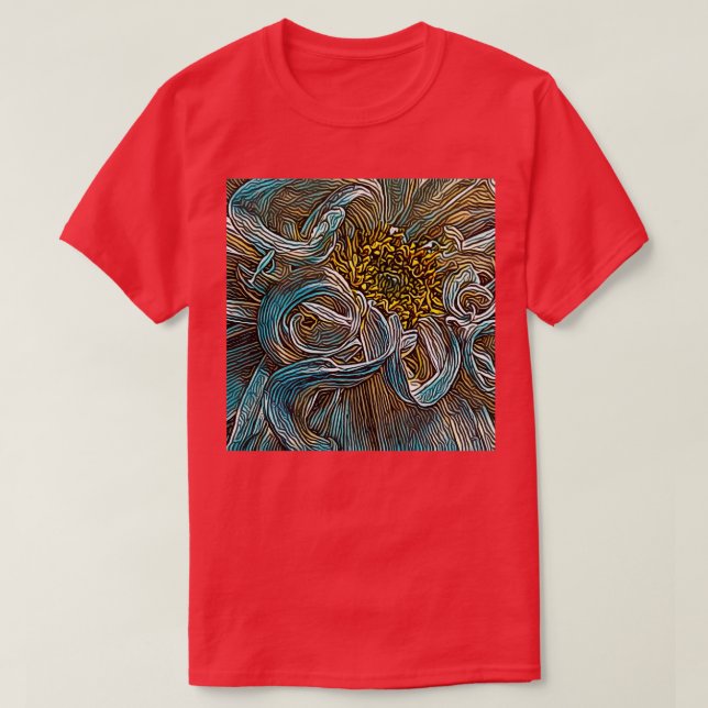 Camiseta Dahlia con Petales Curling (Diseño del anverso)