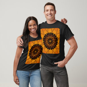 Camiseta Dahlia en Floral Gráfico Bohemio Negro