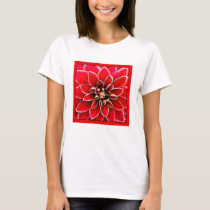 Camiseta Dahlia roja, arte digital
