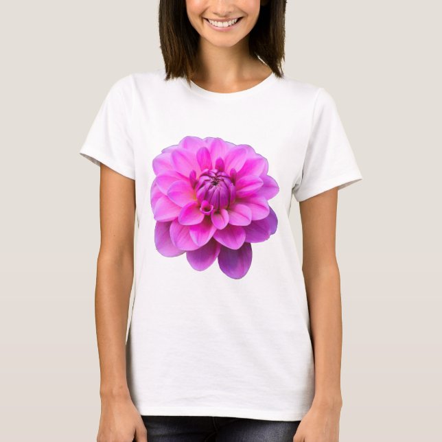Camiseta Dahlia rosa (aislada) (Anverso)