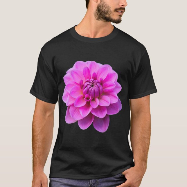 Camiseta Dahlia rosa (aislada) (Anverso)