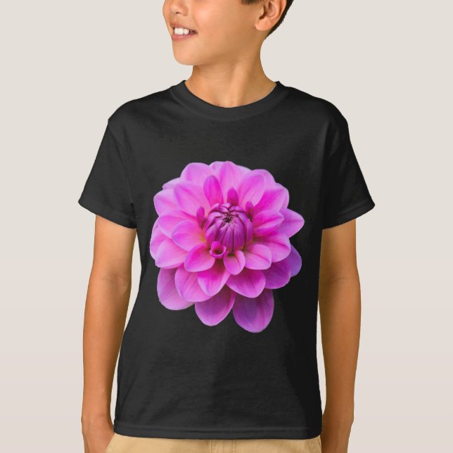 Camiseta Dahlia rosa (aislada) (Anverso)