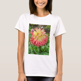 Camiseta Dahlia rosa y amarilla