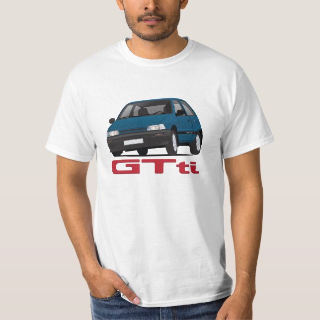 Camiseta Daihatsu Charade GTti Turbo, azul con insignia - d (Anverso)