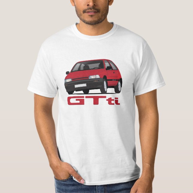 Camiseta Daihatsu Charade GTti Turbo, rojo con insignia - d (Anverso)