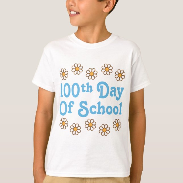 Camiseta Daisies 100° Día de Regalo de Maestros Escolares (Anverso)