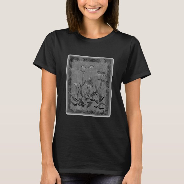 Camiseta Daisies Con Marco Blanco Y Negro, Arte Floral (Anverso)