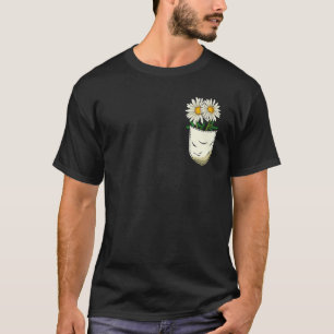 Camiseta Daisies Gardener Flor Botánica Blossom Pocket D