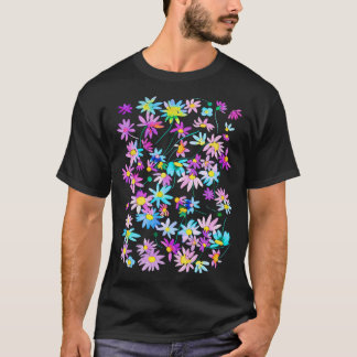 Camiseta Daisies Spring Countryside Azul rosa