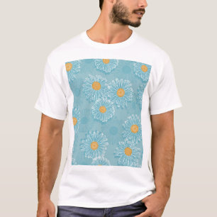 Camiseta Daisies vintage: patrón de contorno floral.