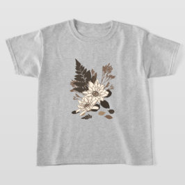 Camiseta Daisies y hojas - transparentes en crema.