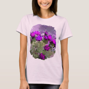 Camiseta Daisitas africanas con color de agua índigo de par