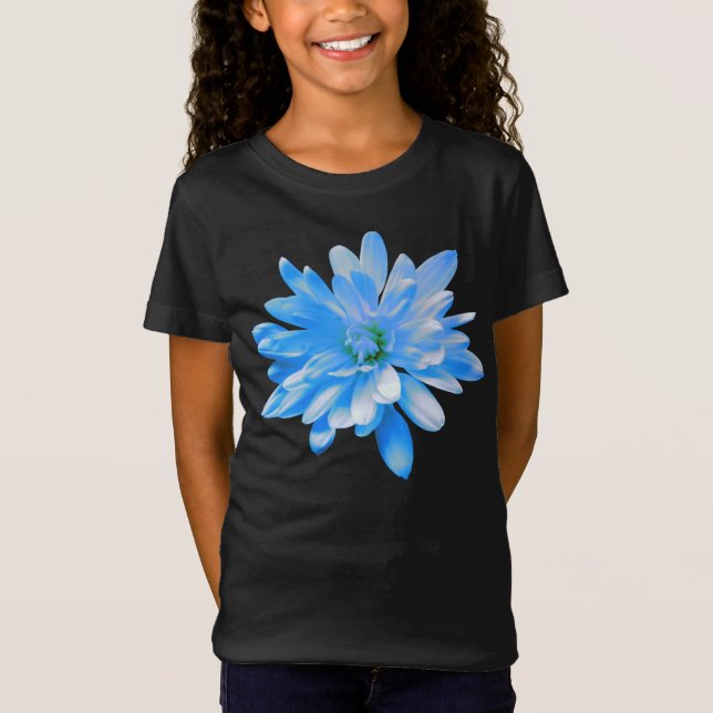 Camiseta Daisy azul, foto retro floral (Anverso)