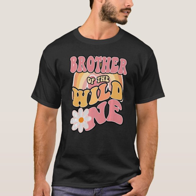 Camiseta Daisy Birthday Brother Wild One Boho 1er cumpleaño (Anverso)